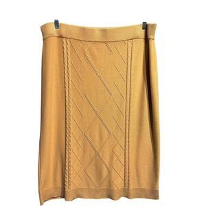 Cato Size 18/20 W Sweater Skirt Camel Knit Cable knit Knee Length Winter